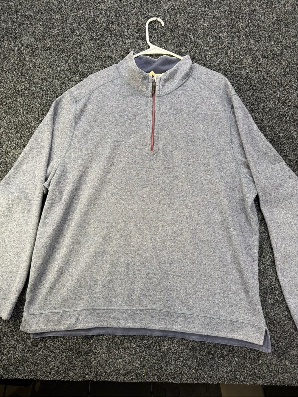 Tommy Bahama Mens XXL Reversible Quarter Zip Pullover Sweater Gray